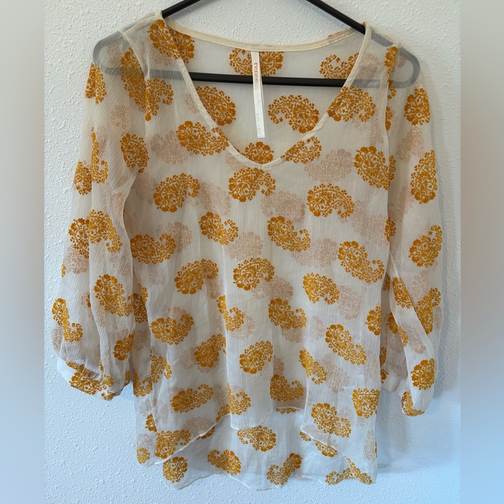 Renee C. Women’s Sheer Paisley Blouse